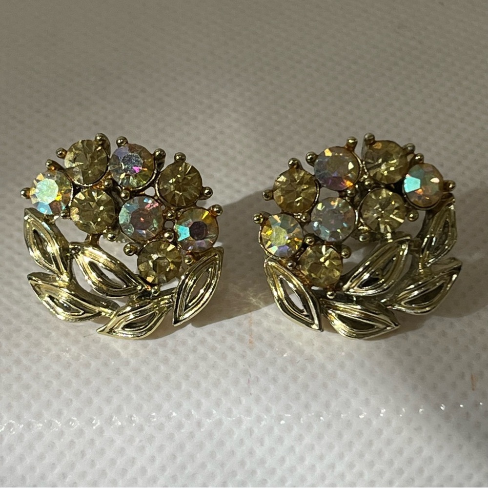 Vintage Lisner Aurora Borealis Screw Back Earrings